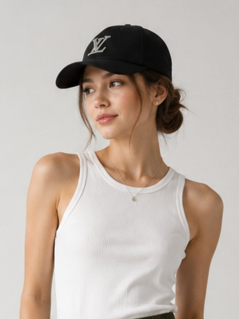 Luxury Black Monogram Embroidered Baseball Cap Designer Style